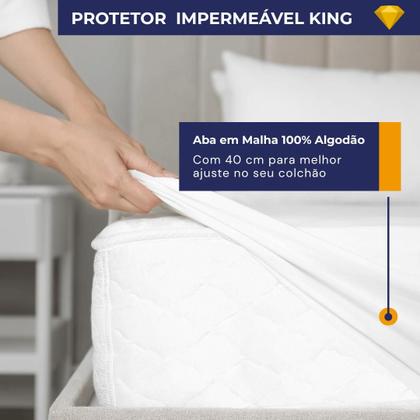 Imagem de Protetor De Colchão Impermeável King Com Elástico Protec Capa Protetora Antialérgica
