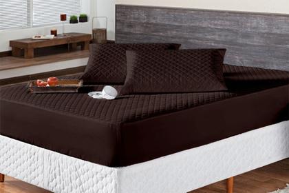 Imagem de Protetor de Colchão Impermeável Matelado Branco para Cama Casal Box Microfibra  Envio Imediato