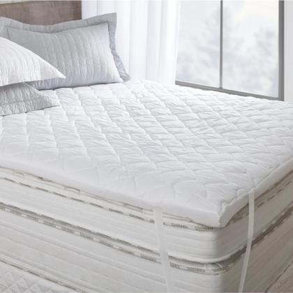 Imagem de Protetor de Colchão Pillow Top Fibra Siliconizada e Com Toque de Pluma Super Macio Hipoalêrgenico Toque Aveludado Casal