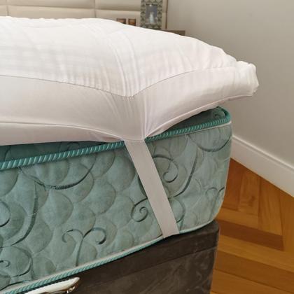 Imagem de Protetor de Colchão Pillow Top Fibra Siliconizada e Com Toque de Pluma Super Macio Hipoalêrgenico Toque Aveludado Casal