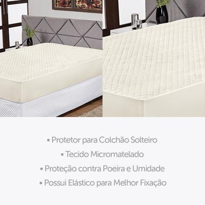 Imagem de Protetor de Colchão Solteiro Impermeável Antiácaro Zíper 100% Poliéster Capa para Cama Resistente