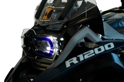 Imagem de Protetor de Farol com Lente Colorida em Aço + Acrilico BMW R 1200 / 1250 GS.