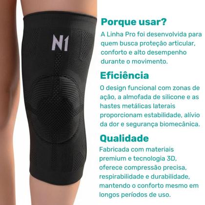 Imagem de Protetor de Joelho Linha Pro Preto N1