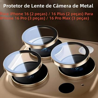 Imagem de Protetor De Lente De Câmera Em Metal Para iPhone 16 15 11 12 13 14 pro Max 16 plus