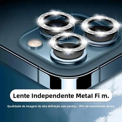 Imagem de Protetor de Lente de Câmera para iPhone 11/12/13/14/15 - Kit com 3 Peças