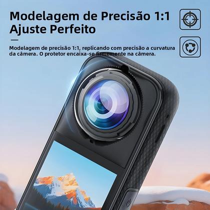 Imagem de Protetor De Lente Padrão Insta360 X5 Capa Protetora Removível Acessórios Para Câmera De Ação