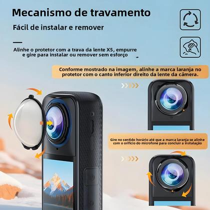 Imagem de Protetor De Lente Padrão Insta360 X5 Capa Protetora Removível Acessórios Para Câmera De Ação