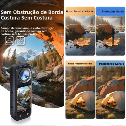 Imagem de Protetor De Lente Padrão Insta360 X5 Capa Protetora Removível Acessórios Para Câmera De Ação