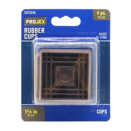 Imagem de Protetor de piso para móveis Projex Rubber Caster Cups, pacote com 4 cm