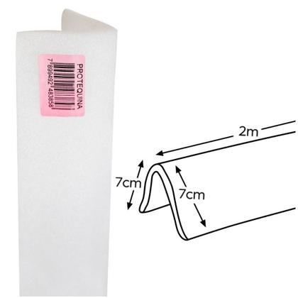 Imagem de Protetor De Quina Cantos Cantoneira Proteção Branco 7x7 2m