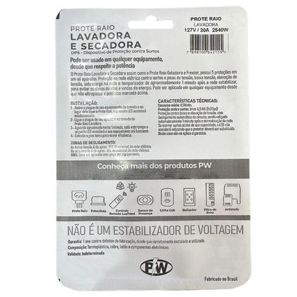 Imagem de Protetor De Raio Para Lava e Seca Pw Prote Raio Contra Descargas Elétricas, Surtos e Picos 20a 127v