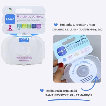 Imagem de Protetor de Seios Silicone Mam 2 Unidades Amamentar Bico Regular Tam 1