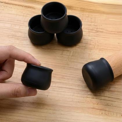 Imagem de Protetor de Silicone para Pés de Cadeira e Mesa Redondo Pezinho Amortecedor Anti Ruído Risco Piso Borracha Vinílico