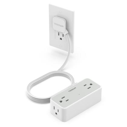 Imagem de Protetor de sobretensão Power Strip TESSAN 4 tomadas AC, cabo de 10 pés