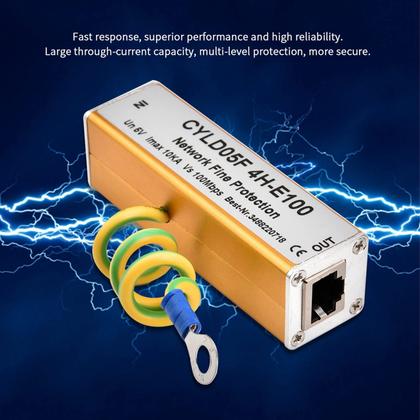 Imagem de Protetor de sobretensão RJ45 RJ11 Ethernet Network Thunder Arrester
