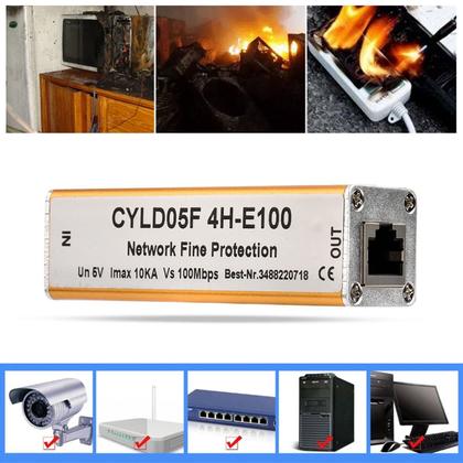 Imagem de Protetor de sobretensão RJ45 RJ11 Ethernet Network Thunder Arrester
