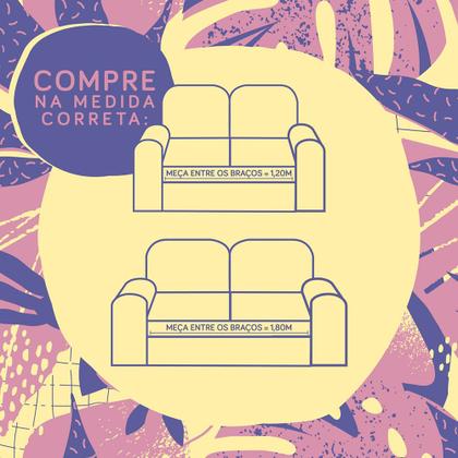 Imagem de Protetor de Sofá 03 e 02 Lugares Padrão Capa Dupla Face Manu Bolso Porta Objeto