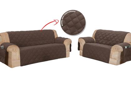 Imagem de Protetor de Sofá 3 e 2 Lugares Retratil com Porta Objetos Retratil 