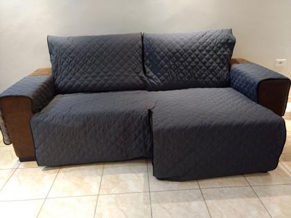 Imagem de Protetor de sofá assento sem contar os braços 2,00 2 modulos retrátil e reclinável forrado e com fixador no encosto chum