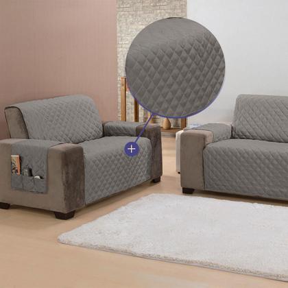 Imagem de Protetor de Sofá Classic 2 Lugares Padrão Cinza