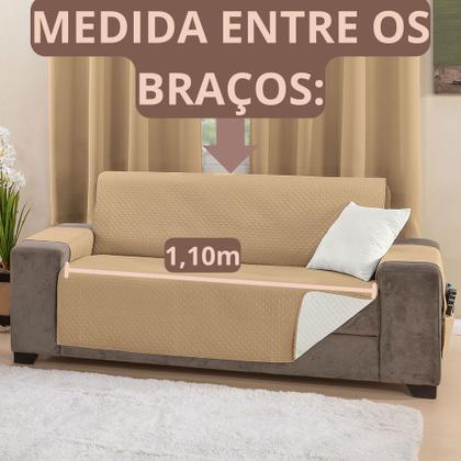 Imagem de Protetor de Sofá Dupla Face Impermeável com 1,10m de Assentos Entre os Braços
