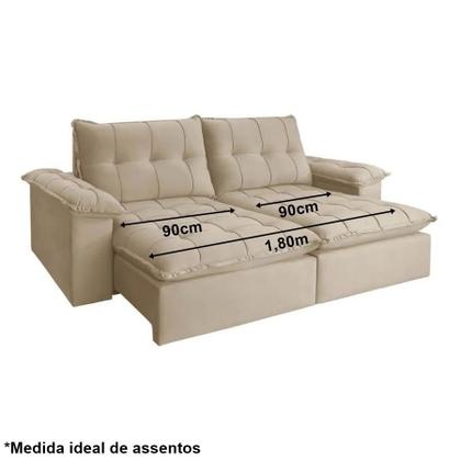 Imagem de Protetor de Sofá Retrátil Capa 3 Lugares 1,80m de Assento Dupla Face Azul Marinho e Bege