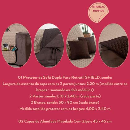 Imagem de Protetor de Sofá Retrátil Com Capas de Amofada - 400 Fios
