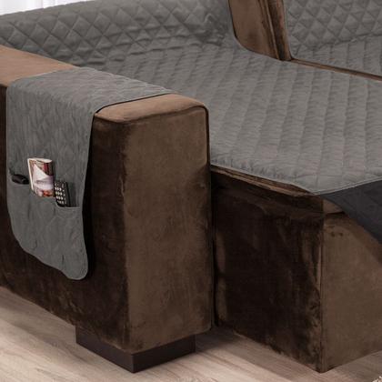 Imagem de Protetor de Sofá Retrátil de 2 Módulos Dupla Face Com Bolsos