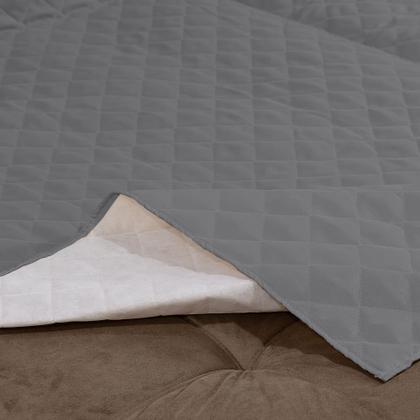 Imagem de Protetor de sofá retrátil de dois lugares com porta copos de madeira e bolso lateral 1,80m