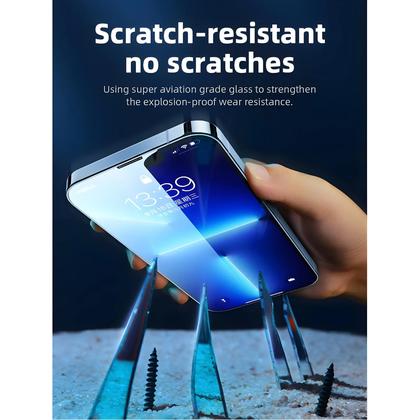 Imagem de Protetor de Tela de Vidro Temperado para iPhone 16 a 11 Pro Max - Cobertura Completa e Fácil Instalação