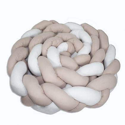 Imagem de Protetor de Trança para Mini Berço 2,80 Mts - Rosê com Branco