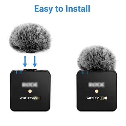 Imagem de Protetor de vento peludo com 4 para-brisas para Rode Wireless Go II