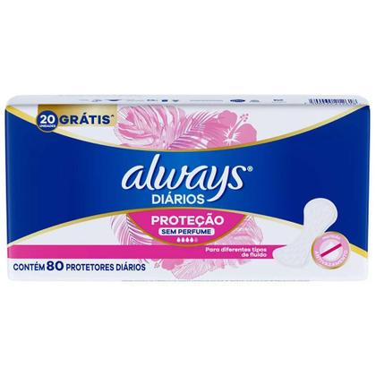 Imagem de Protetor Diário Always Sem Perfume Ultra Fino 80 Unidades