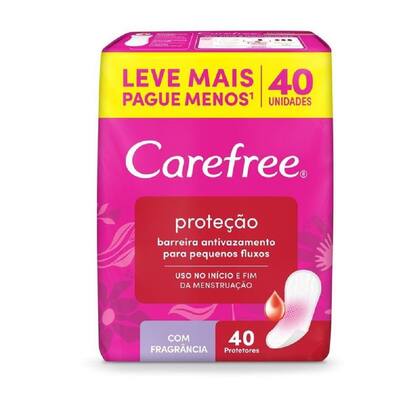 Imagem de Protetor Diário Carefree Proteção com Perfume Sem Abas 40 Unidades