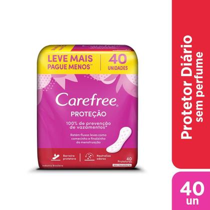 Imagem de Protetor Diário Carefree Proteção sem Perfume 40 Unidades