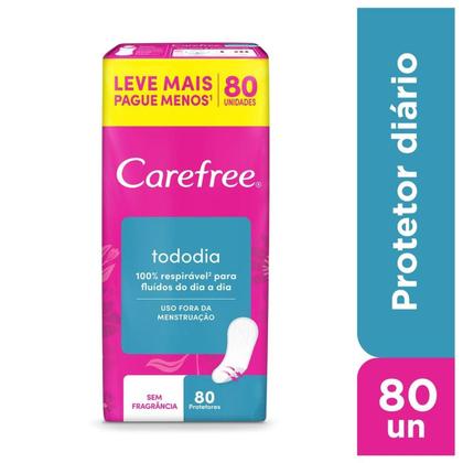 Imagem de Protetor Diário Carefreee Todo Dia sem Perfume Leve 80 Pague 60 Unidades