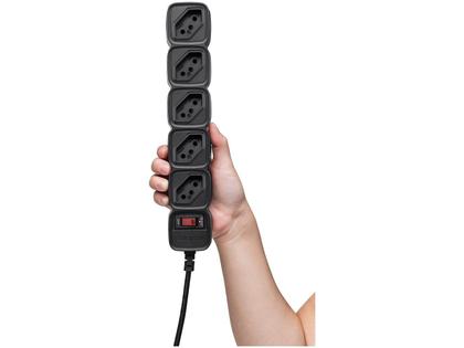 Imagem de Protetor Eletrônico C/ 5 Tomadas - Epe 205 + Pt Cor Preto 127V/220V