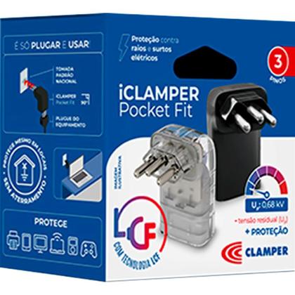 Imagem de Protetor eletronico dps 3 pinos 20a iclamper pocket fit transparente 026804