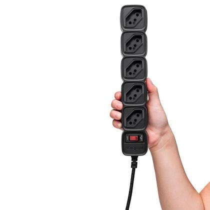 Imagem de Protetor Eletrônico Intelbras EPE 205 PT, com 5 Tomadas, Bivolt, Preto - 4824201