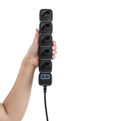 Imagem de Protetor Eletrônico Inteligente com 5 Tomadas EWS 305 Preto Intelbras
