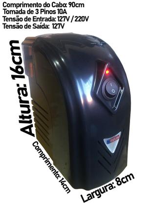 Imagem de Protetor Estabilizador de Energia Voltagem Bivolt 500va 300w Computador PC TV Notebook Som CPU Xbox PS4 Impressora