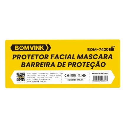 Imagem de Protetor facial incolor 265mm com catraca - BOM-7420