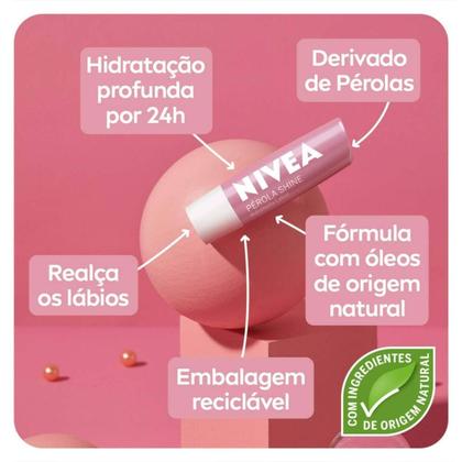 Imagem de Protetor Labial Nivea Shine Perola 4,8G