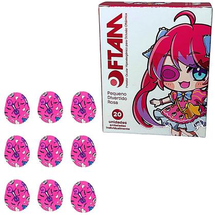 Imagem de Protetor Ocular Oftam Divertido Rosa Tam P 20 unidades