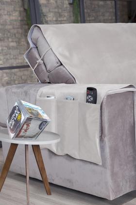 Imagem de Protetor p/ Sofá Retrátil de 2 módulos medindo 3,00m Contando com os Braços (2,50m sem contar os Braços)  Camurça Suede