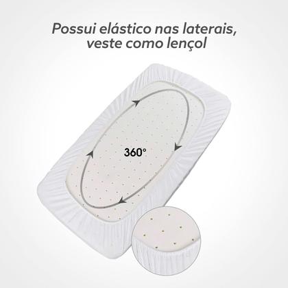 Imagem de Protetor Para Colchão Casal Queen ultrassônico Impermeável Branco