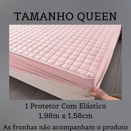 Imagem de Protetor Para Colchão Impermeavel Com Elastico Resistente Para Cama Matelado Capa Varios Tamanhos Quarto King Queen Casal Rose