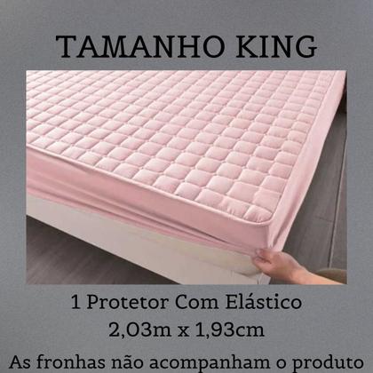 Imagem de Protetor Para Colchão Impermeavel Com Elastico Resistente Para Cama Matelado Capa Varios Tamanhos Quarto King Queen Casal Rose