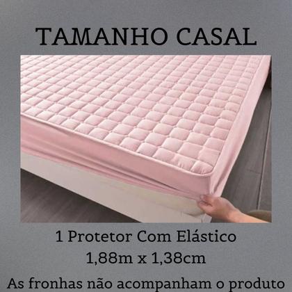 Imagem de Protetor Para Colchão Impermeavel Com Elastico Resistente Para Cama Matelado Capa Varios Tamanhos Quarto King Queen Casal Rose