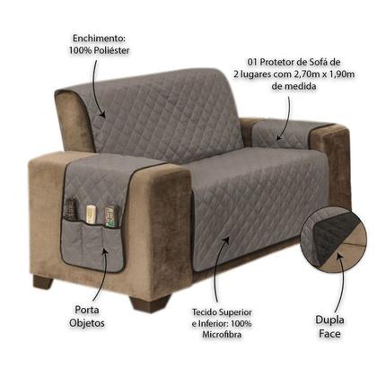 Imagem de Protetor para Sofá de 2 Lugares Manu dupla face